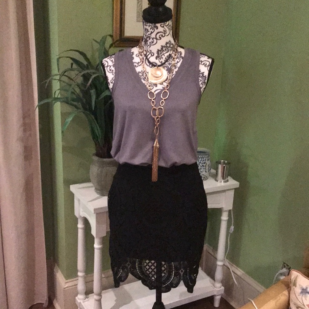 Black lace mini